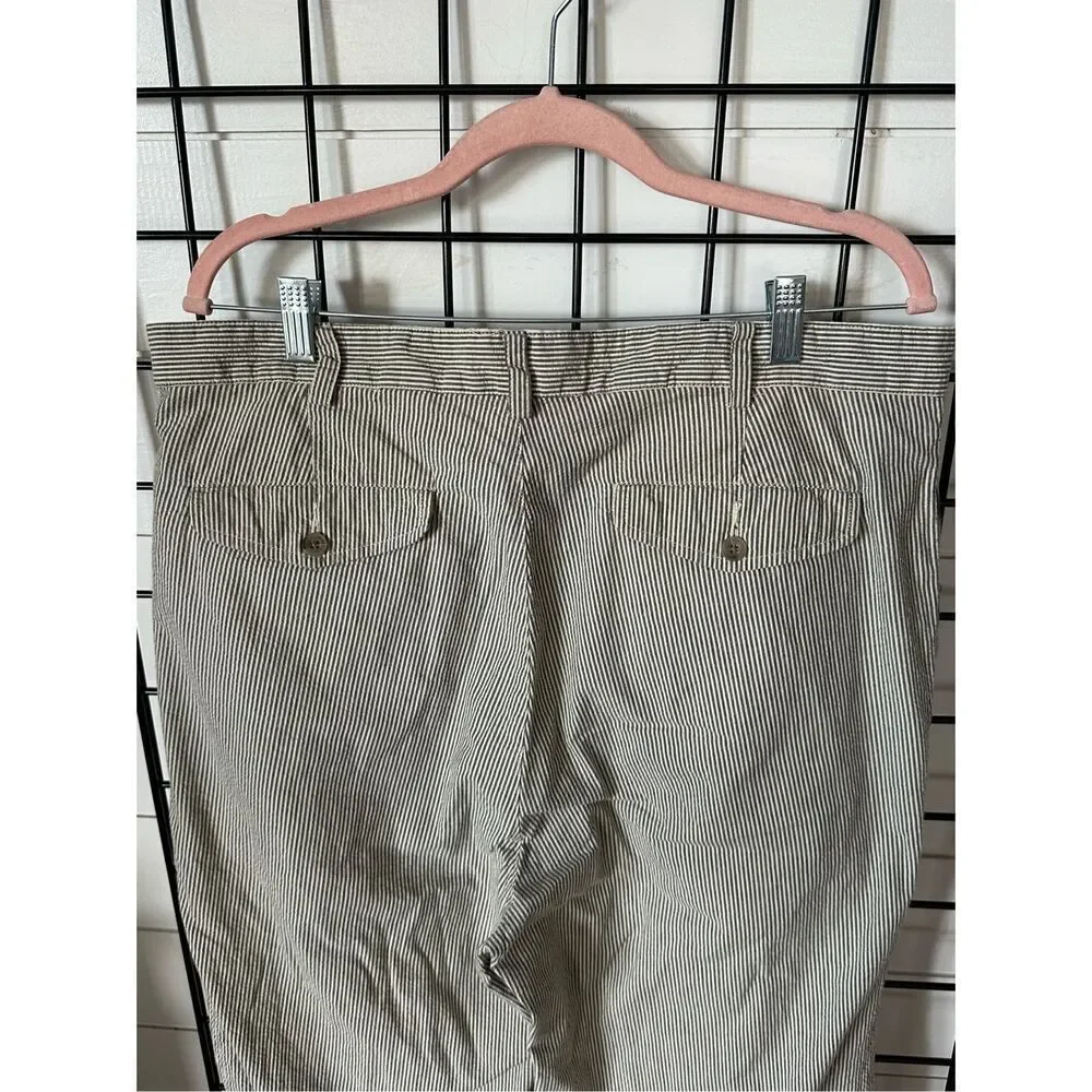 Banana Republic Dress Pants Mens 38 Long Grey Striped Pleated Cuffed Vintage Sus